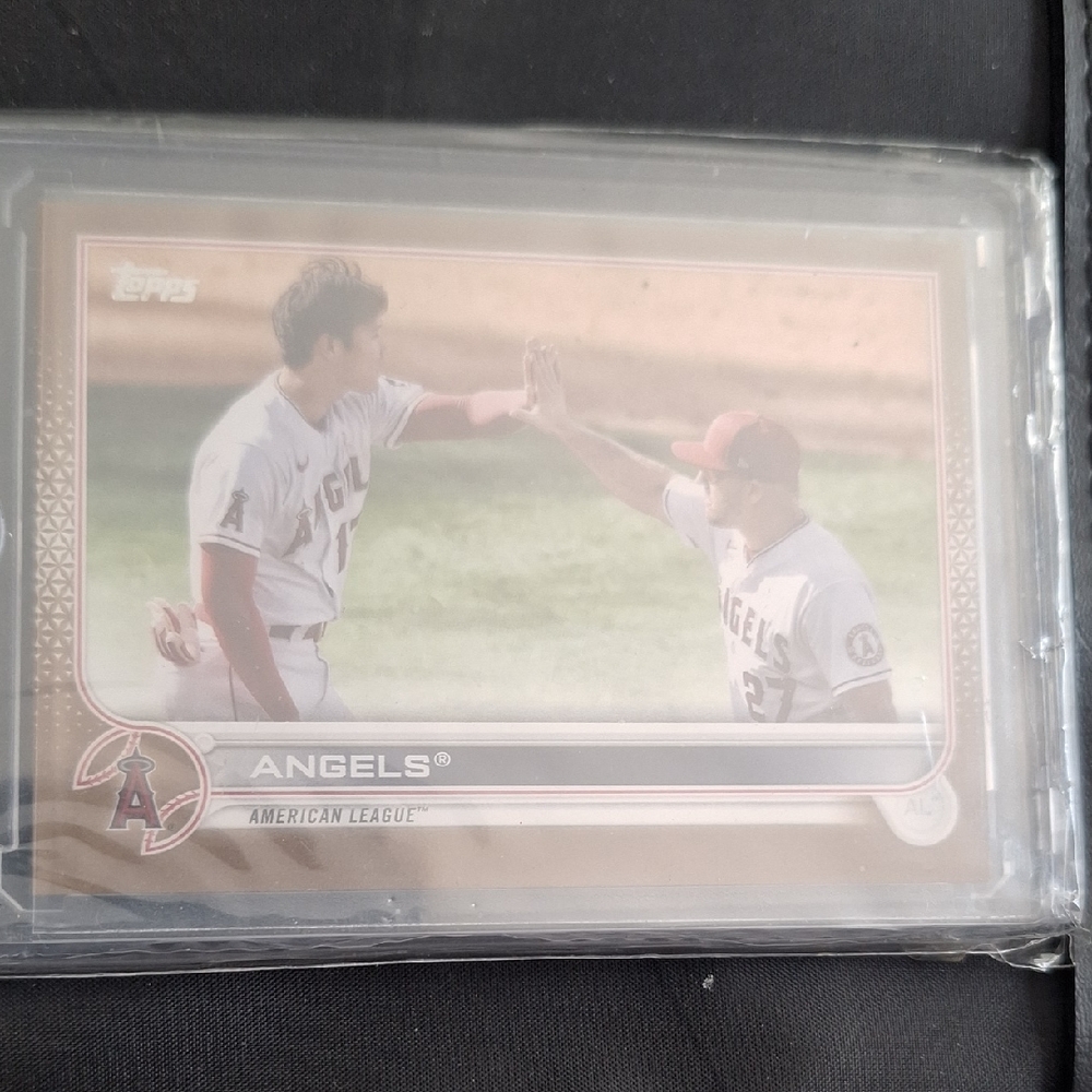Topps Angels Baseball Card with Red and White Uniforms Shohei  Ohtani And Trout!